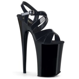 Pleaser Sandalia de Tacón INFINITY-997 Negro Charol