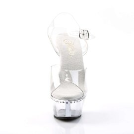Pleaser Sandalia de Tacón KISS-208LS Plata...