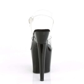 Pleaser Sandalia de Tacón LOVETHORN-708 Negro Transparente