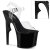 Pleaser Sandalia de Tacón LOVETHORN-708 Negro Transparente