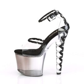 Pleaser Sandalia de Tacón LOVESICK-712T Negro Transparente