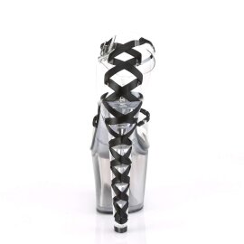 Pleaser Sandalia de Tacón LOVESICK-712T Negro Transparente