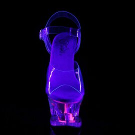 Pleaser MOON-708CAT Clear/Clear-Neon Pink