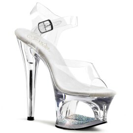 Pleaser Sandalia de Tacón MOON-708DM Plata...