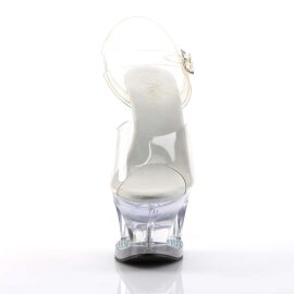Pleaser Sandalia de Tacón MOON-708DM Plata...