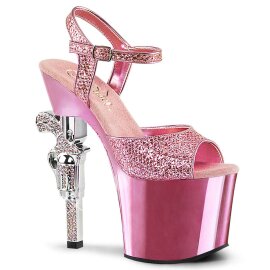 Pleaser Sandalia de Tacón REVOLVER-709G Rosa Multi...