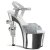 Pleaser Sandalia de Tacón REVOLVER-709G Plata Multi Purpurina Metalizado