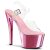 Pleaser Sandalia de Tacón SKY-308 Transparente Rosa Metalizado