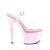 Pleaser Sandalia de Tacón SKY-308 Transparente Rosa Metalizado