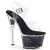 Pleaser Sandalia de Tacón SKY-308GF Negro Transparente Metalizado