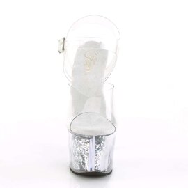 Pleaser Sandalia de Tacón SKY-308GF Plata...
