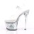 Pleaser Sandalia de Tacón SKY-308GF Plata Transparente Multi Purpurina