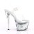 Pleaser Sandalia de Tacón SKY-308GF Plata Transparente Multi Purpurina