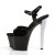 Pleaser Sandalia de Tacón SKY-309CHRS Negro Plata Metalizado