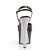 Pleaser Sandalia de Tacón SKY-309CHRS Negro Plata Metalizado