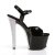 Pleaser Sandalia de Tacón SKY-309CHRS Negro Plata Metalizado