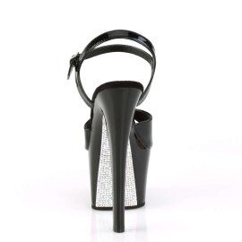 Pleaser Sandalia de Tacón SKY-309CRS Negro Plata Metalizado