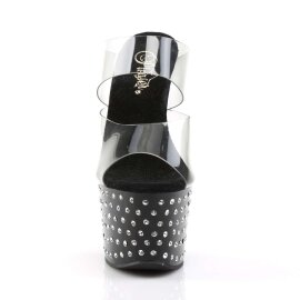 Pleaser Zapato Abierto STARDUST-702 Negro Transparente