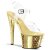 Pleaser Sandalia de Tacón STARDUST-708 Transparente Dorado Metalizado
