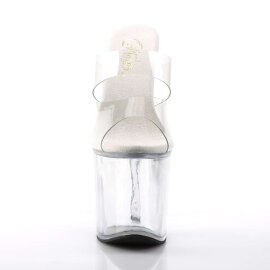 Pleaser Zapato Abierto TABOO-702 Plata Transparente