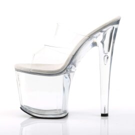 Pleaser Zapato Abierto TABOO-702 Plata Transparente