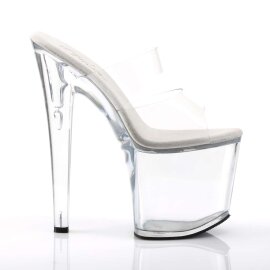 Pleaser Zapato Abierto TABOO-702 Plata Transparente