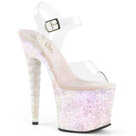 Pleaser Sandalia de Tacón UNICORN-708LG Plata...