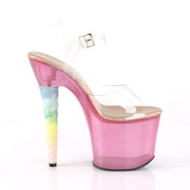 Pleaser Sandalia de Tacón UNICORN-708T Transparente Rosa-Multicolor