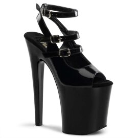 Pleaser Sandalia de Tacón XTREME-873 Negro Charol