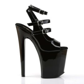 Pleaser Sandalia de Tacón XTREME-873 Negro Charol