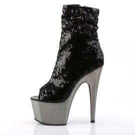 Pleaser Botín ADORE-1008SQ Metalizado Negro EU-41 / US-11