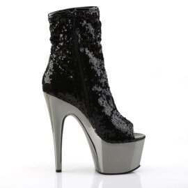 Pleaser Botín ADORE-1008SQ Metalizado Negro EU-41 / US-11