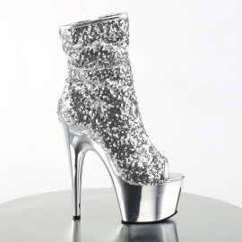 Pleaser Botín ADORE-1008SQ Plata Metalizado EU-38 / US-8