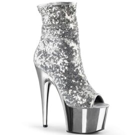 Pleaser Botín ADORE-1008SQ Plata Metalizado EU-39 / US-9
