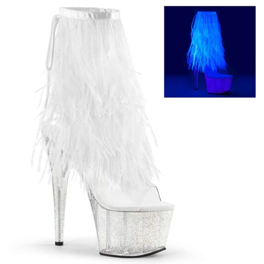 Pleaser Botín ADORE-1017MFF Blanco Transparente EU-35 / US-5