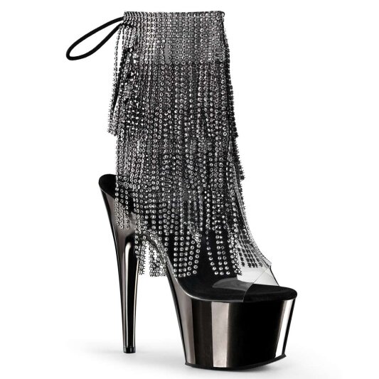 Pleaser Botín ADORE-1017RSF Plata Transparente-Metalizado Negro EU-40 / US-10