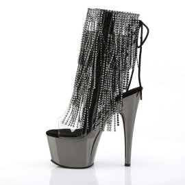 Pleaser Botín ADORE-1017RSF Plata Transparente-Metalizado Negro EU-36 / US-6