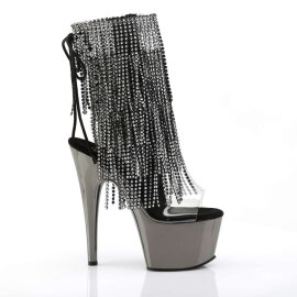 Pleaser Botín ADORE-1017RSF Plata Transparente-Metalizado Negro EU-38 / US-8