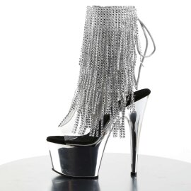 Pleaser Botín ADORE-1017RSF Plata Transparente Metalizado EU-36 / US-6