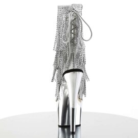 Pleaser Botín ADORE-1017RSF Plata Transparente Metalizado EU-38 / US-8