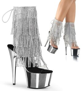 Pleaser Botín ADORE-1017RSF Plata Transparente Metalizado EU-39 / US-9