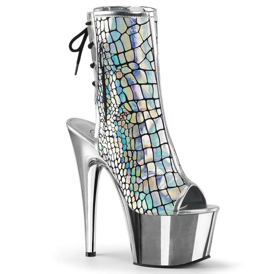 Pleaser Botín ADORE-1018HG Holograma Plata Metalizado EU-35 / US-5