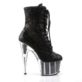 Pleaser Botín ADORE-1020G Purpurina Negra EU-39 / US-9