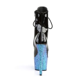 Pleaser Botín ADORE-1020LG Negro Azul Purpurina EU-35 / US-5