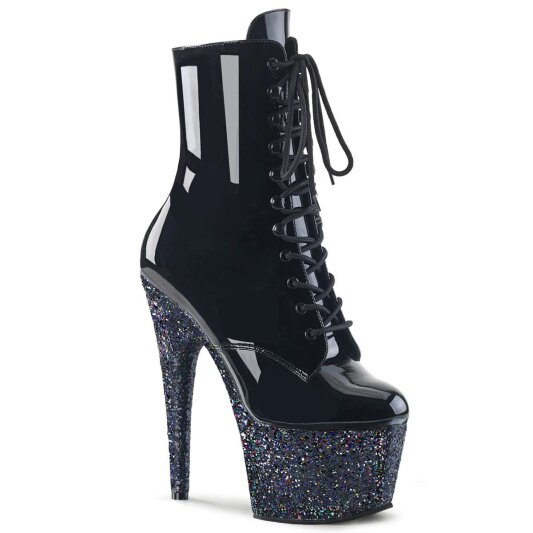 Pleaser Botín ADORE-1020LG Negro Multi Purpurina EU-38 / US-8