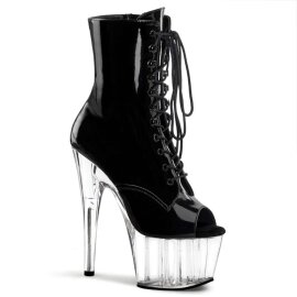 Pleaser Botín ADORE-1021 Negro Transparente EU-36...
