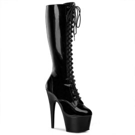 Pleaser Bota ADORE-2023 Negro Charol ElásticoEU-35...