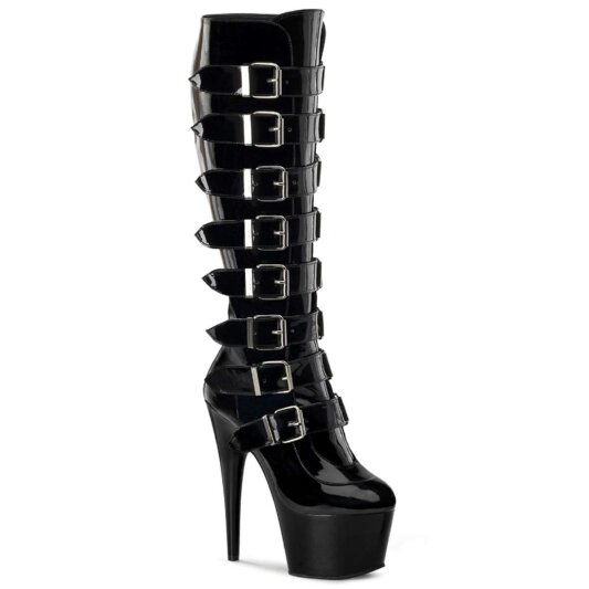 Pleaser Bota ADORE-2043 Negro Charol ElásticoEU-37 / US-7