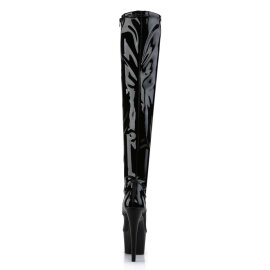 Pleaser Bota Alta ADORE-3000 Negro Charol ElásticoEU-37 / US-7