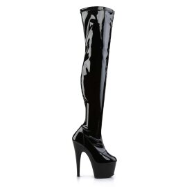 Pleaser Bota Alta ADORE-3000 Negro Charol ElásticoEU-37 / US-7